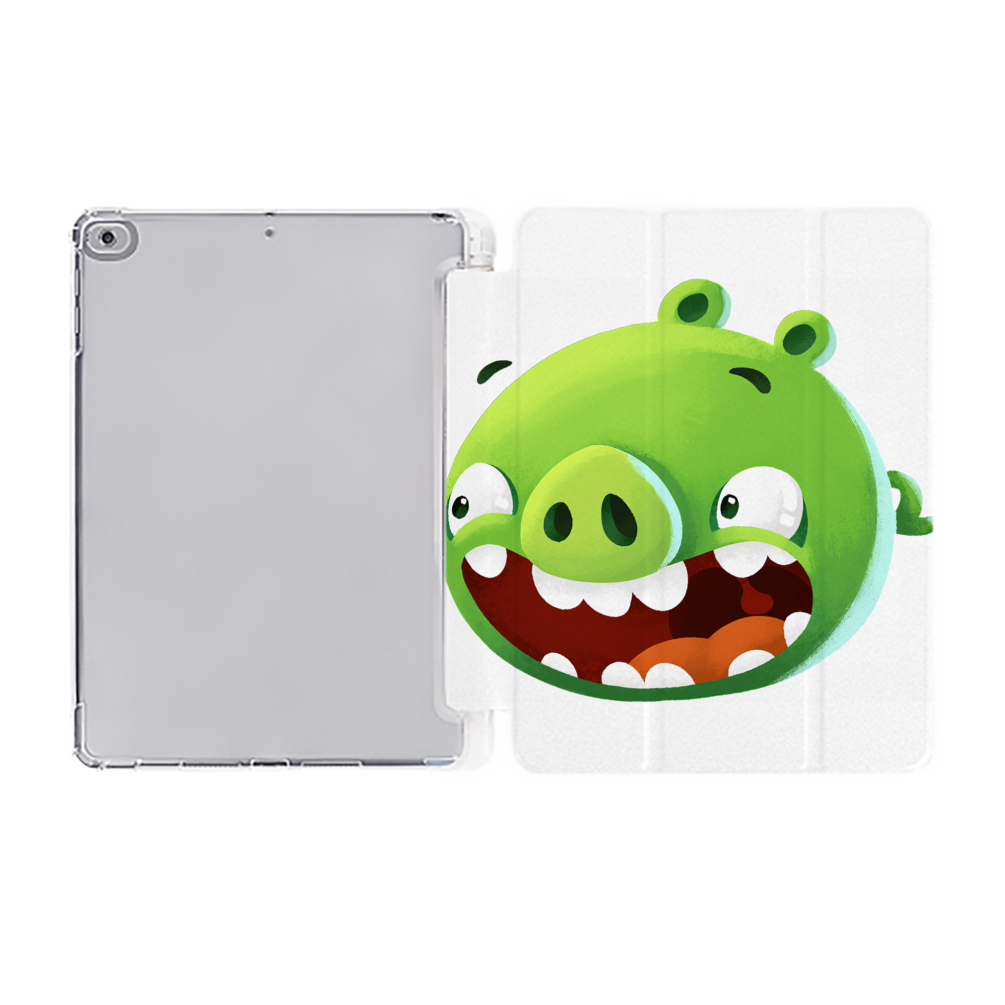 （画像用） Angry Birds アングリーバード IPad ケース ペン収納付き 三つ折りスタンド PUレザー×シリコン 対応機種9.5/10.5/10.9インチ